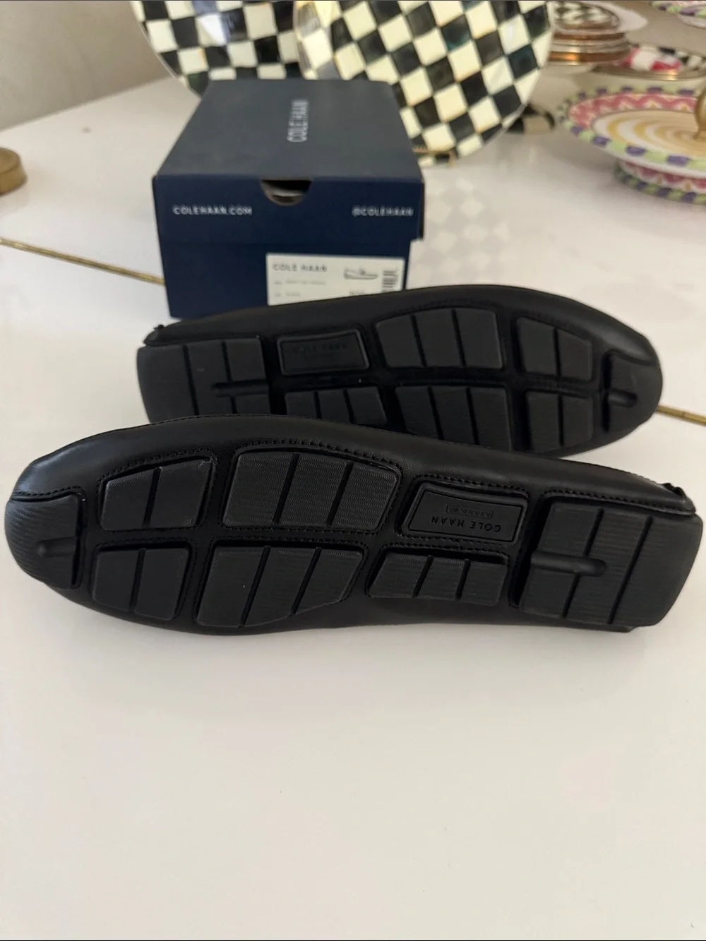 Cole Haan Black Leather Wyatt Bit Driver Loafers